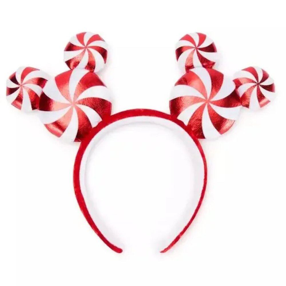 Disney Parks Red and White Peppermint Twirl Ears - 2025 - NWT!